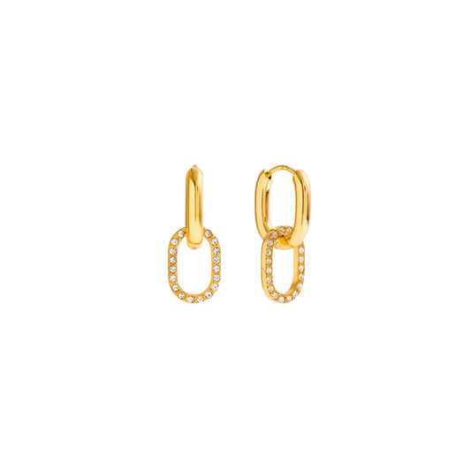 Zirconias Oval Hoop Earrings