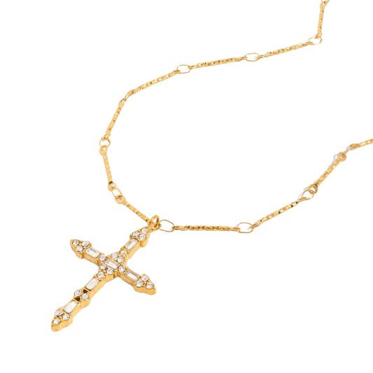 Zirconia Cross Pendant Necklace