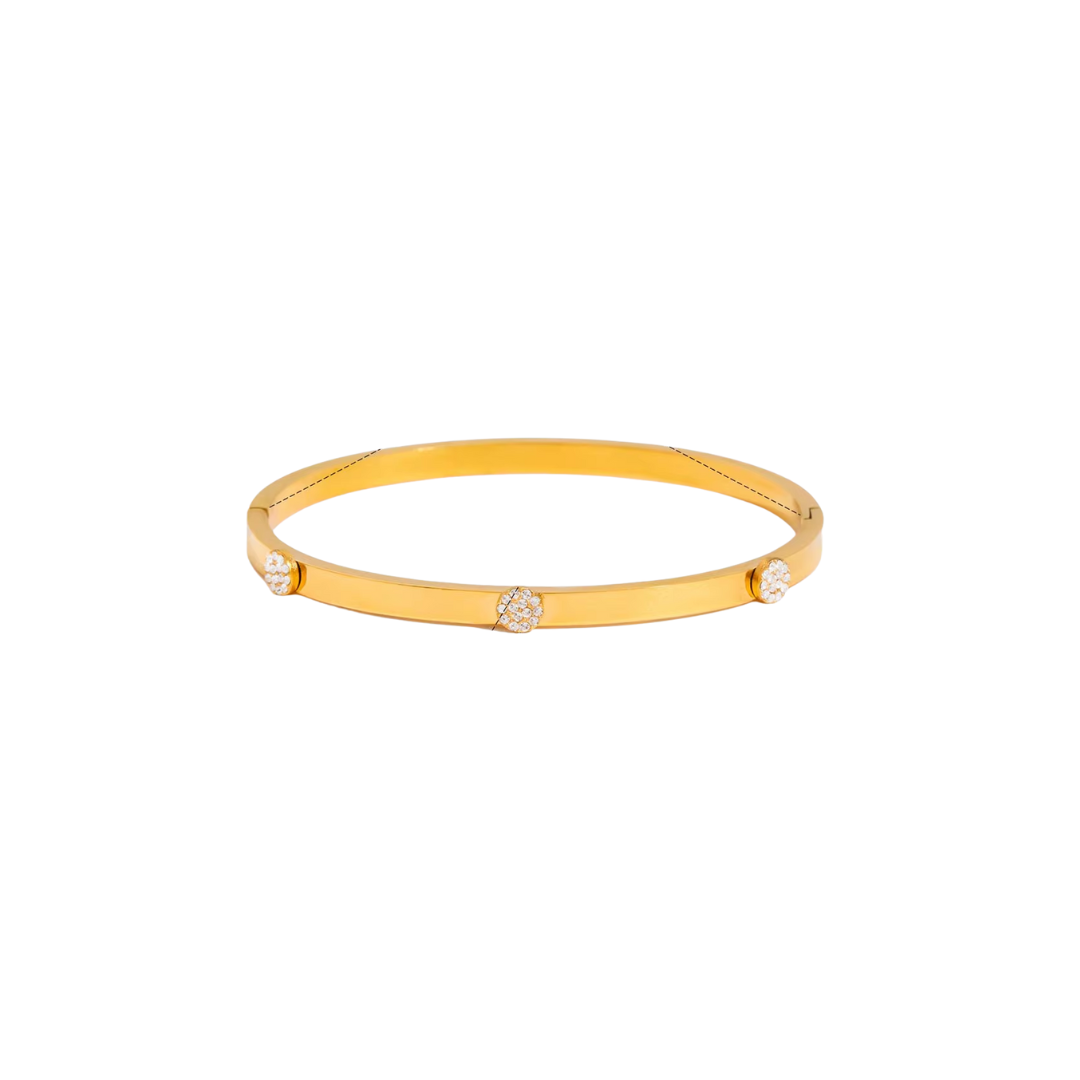 Mini Zirconias Circles Bangle Bracelet