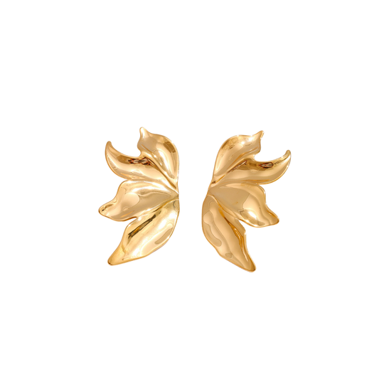 Flower Petals Big Statement Stud Earrings