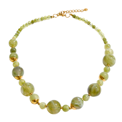 Green Balls Resin Necklace