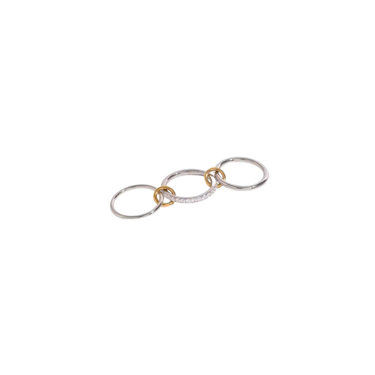 Two Tone Multi Layer Zirconias Ring