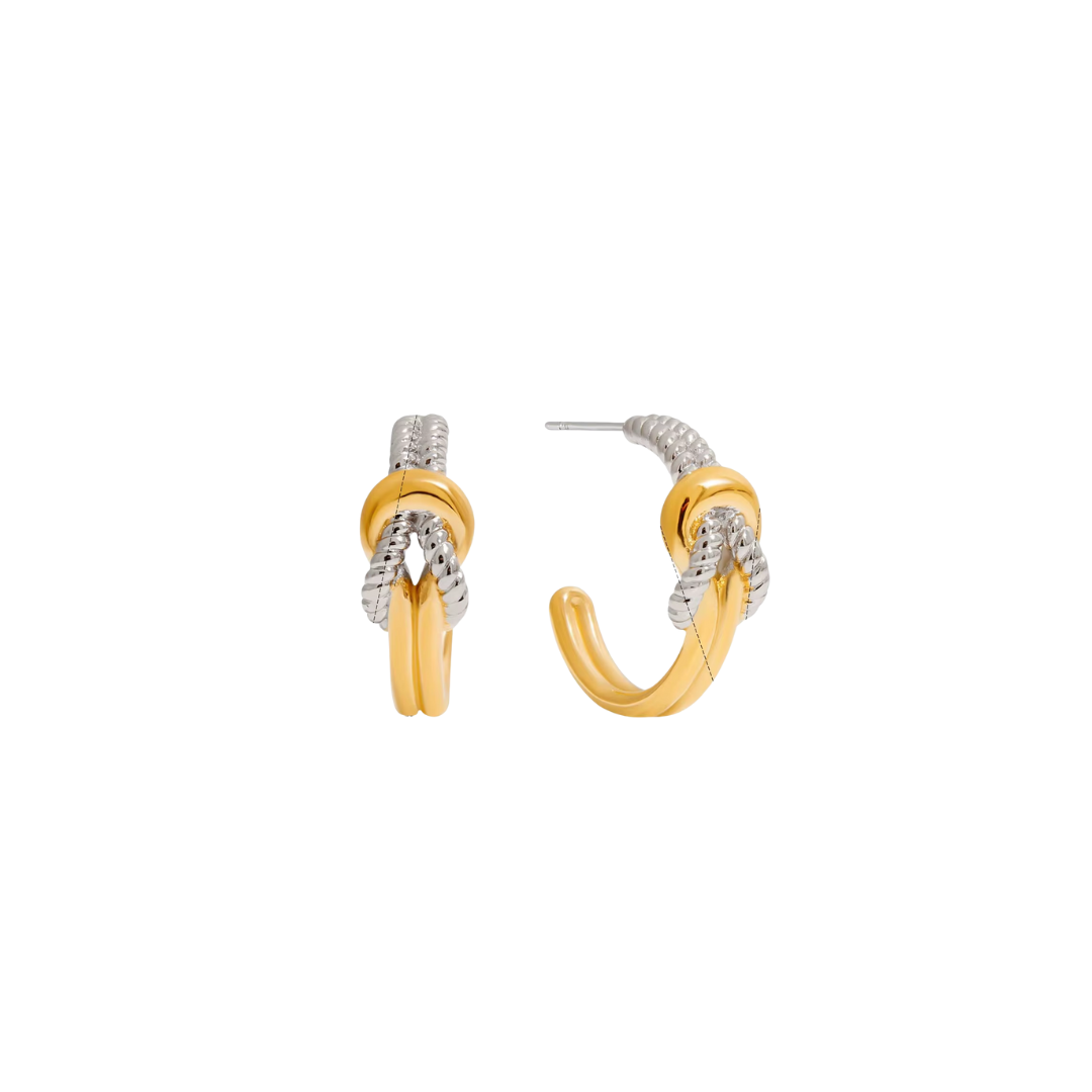 Two Tone Knot Stud Earrings