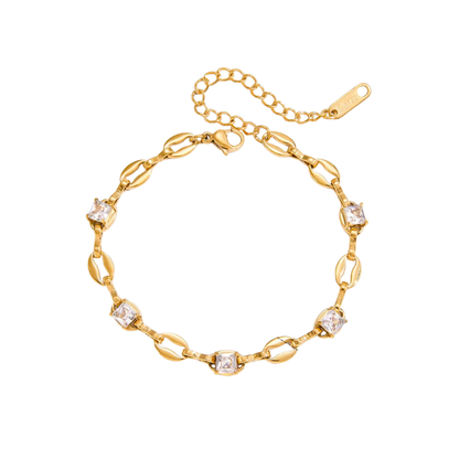 Zirconias & Pig Chain Bracelet