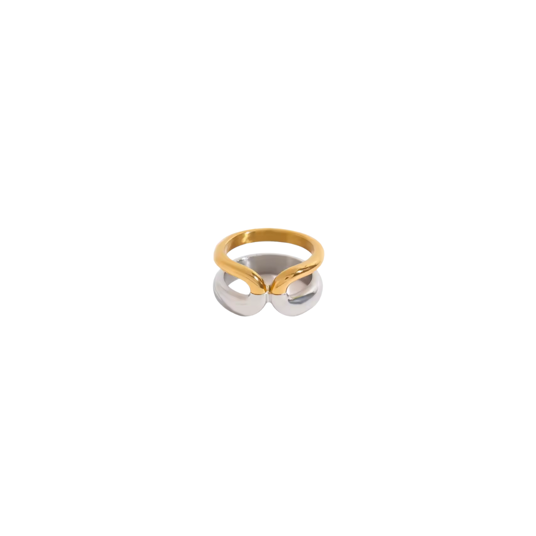 Two Tone Double Layer Ring