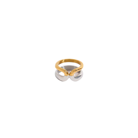 Two Tone Double Layer Ring