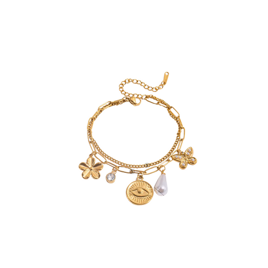 Trendy Charms Double Chain Bracelet