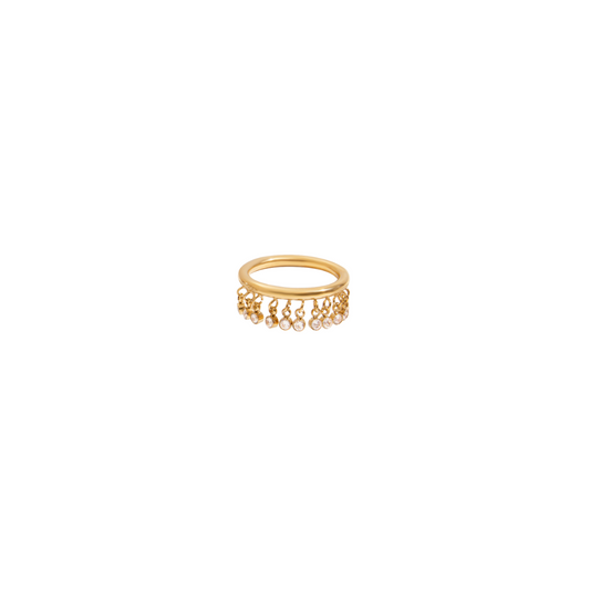 Round Zirconias Tassel Ring