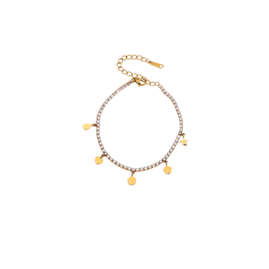 Small Pendants Zirconias Chain Bracelet