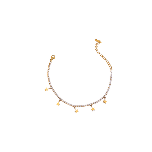 Small Stars Pendants Zirconia Chain Necklace