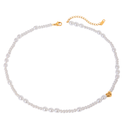 Pearls & Heart Necklace