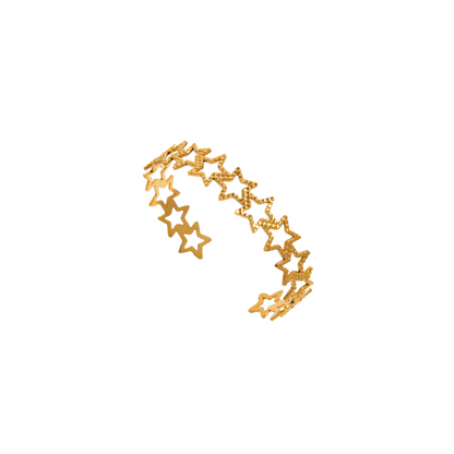 Textured Stars Cuff Bracelet