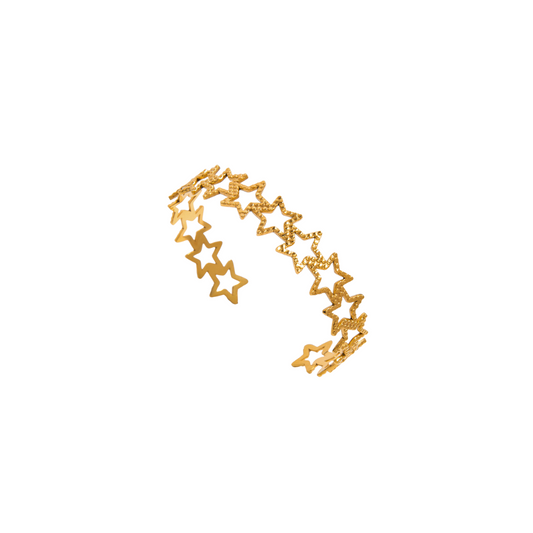Textured Stars Cuff Bracelet