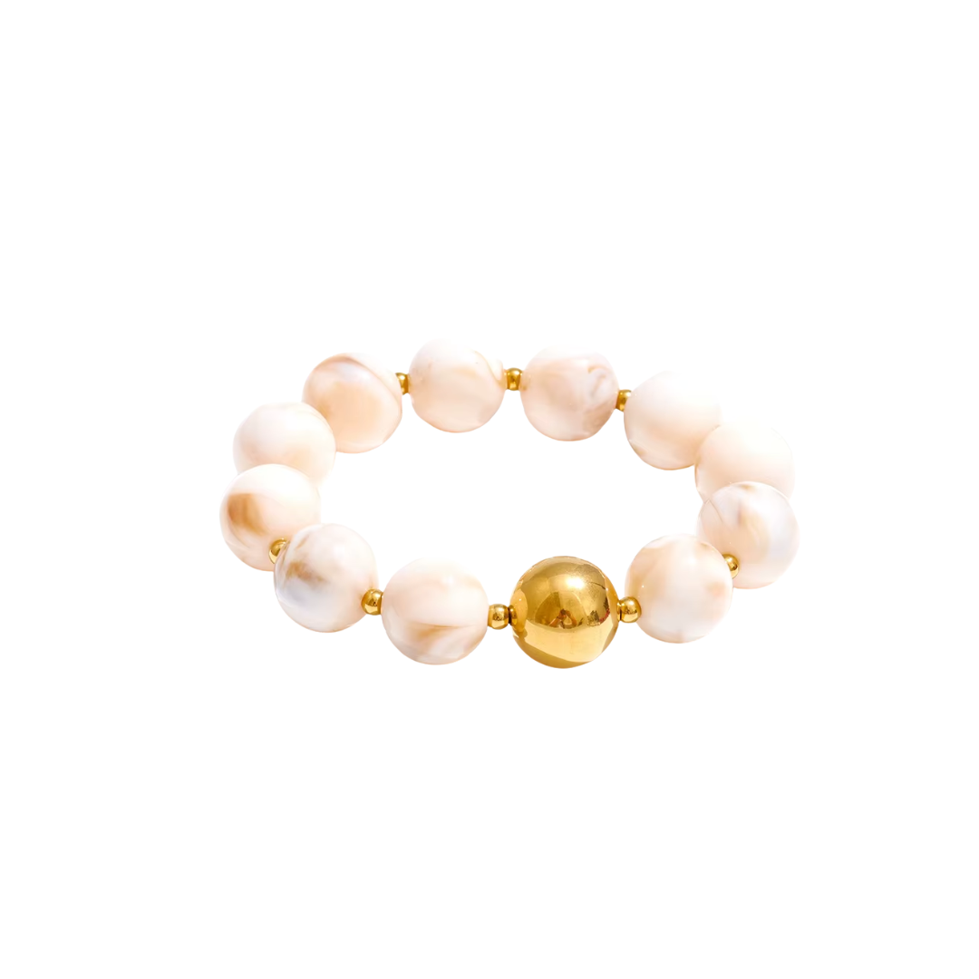 Cream Resin Balls Bracelet