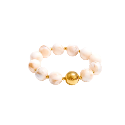 Cream Resin Balls Bracelet