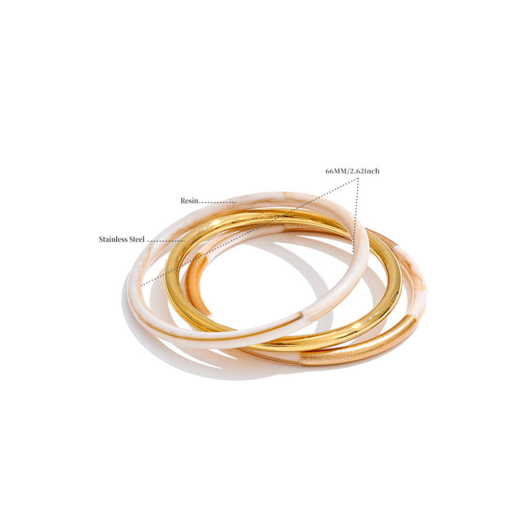 Red Resin Bangle Bracelet Set