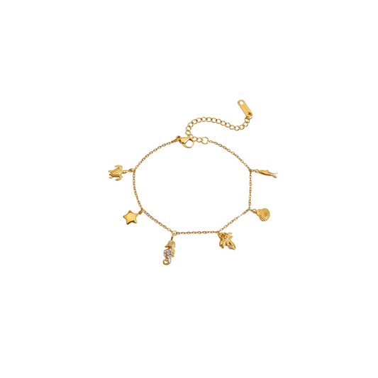 Small Sea Charms Chain Bracelet