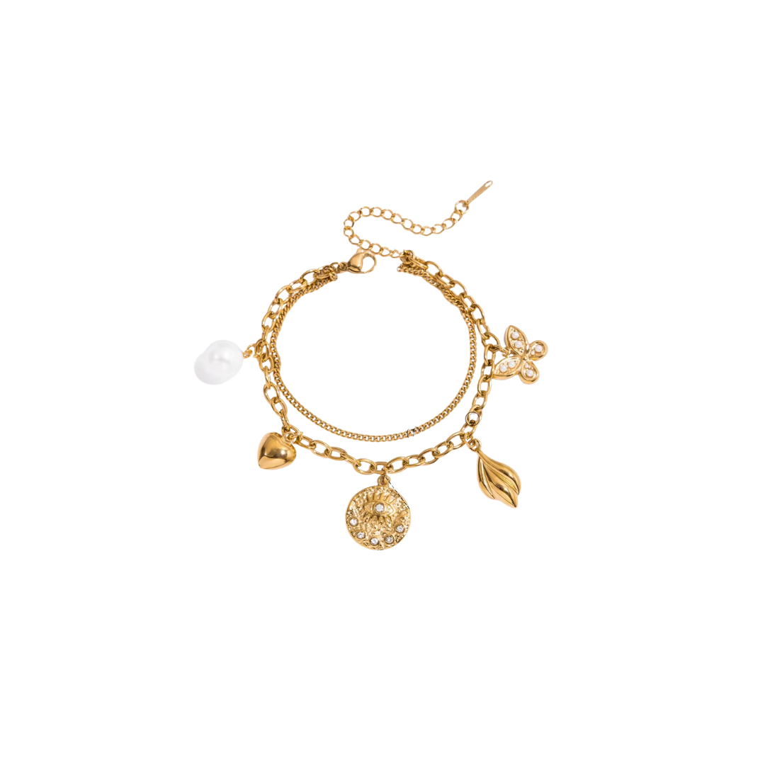 Multi Charms Double Bracelet