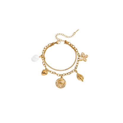 Multi Charms Double Bracelet