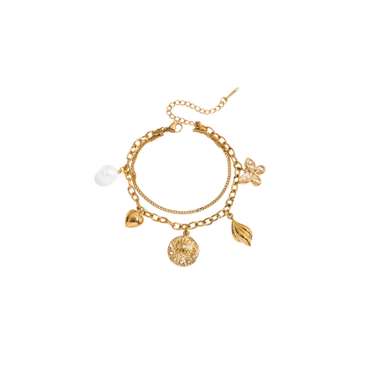 Multi Charms Double Bracelet