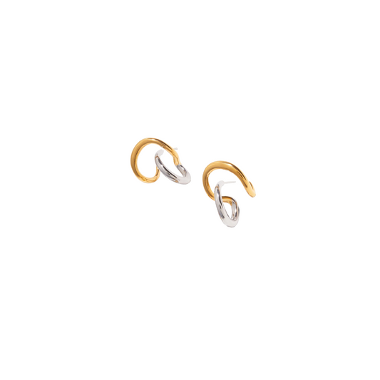 Two Tone Irregular Studs Earrings