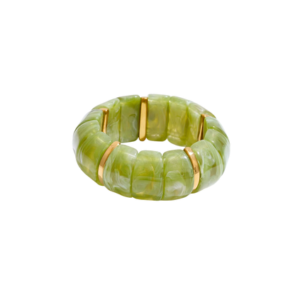 Trendy Green Resin Elastic Bracelet