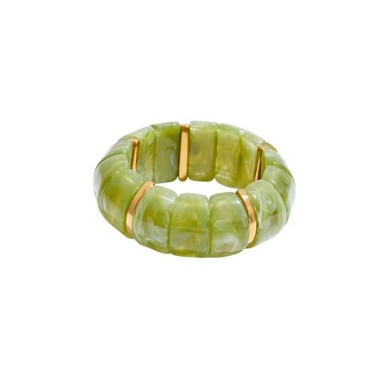 Trendy Green Resin Elastic Bracelet