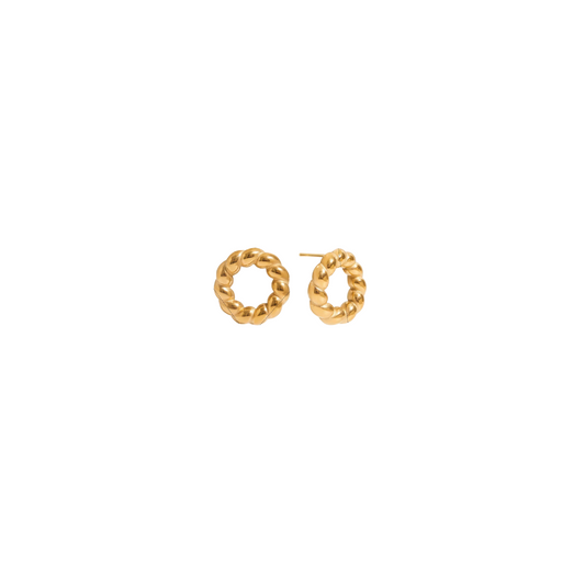 Textured Circle Stud Earrings