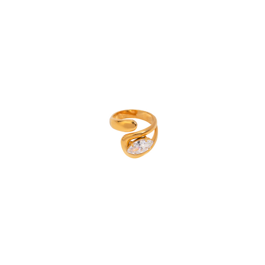 Almond Zirconia Open Ring