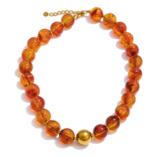 Brown Resin Balls Necklace