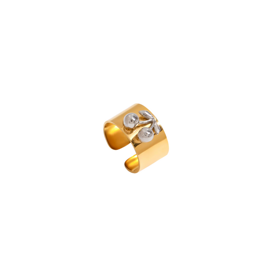 Two Tone Cherry Wide Ring