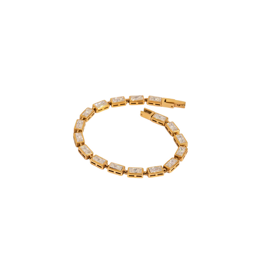 Rectangular Zirconias Belt Bracelet