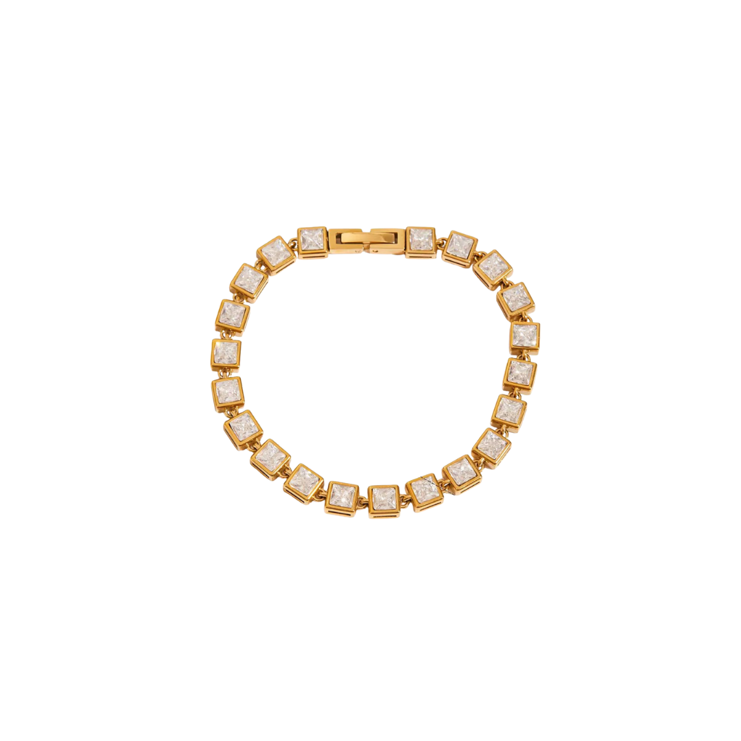 Square Zirconias Belt Bracelet