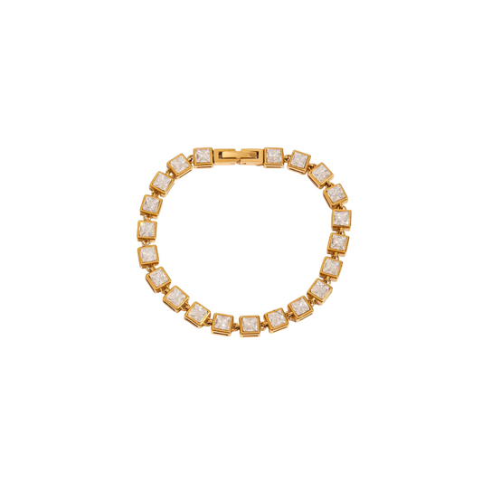 Square Zirconias Belt Bracelet