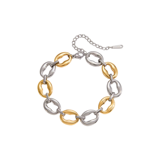 Two Tone Bent-O Chain Bracelet