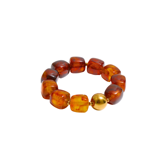 Brown Resin Square Shape Bracelet