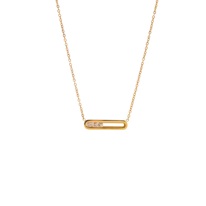 Sliding Zirconias Pendant Necklace