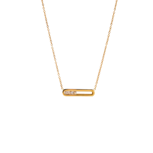 Sliding Zirconias Pendant Necklace