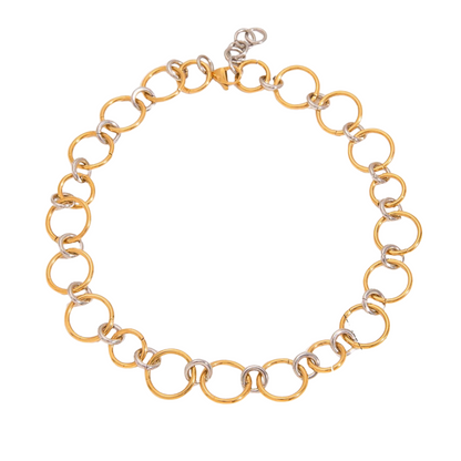 Two Tone Circular Chain Necklace