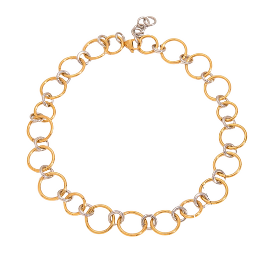 Two Tone Circular Chain Necklace