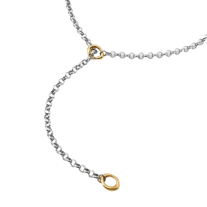 Two Tone Chain Lariat Necklace