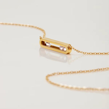 Sliding Zirconias Pendant Necklace