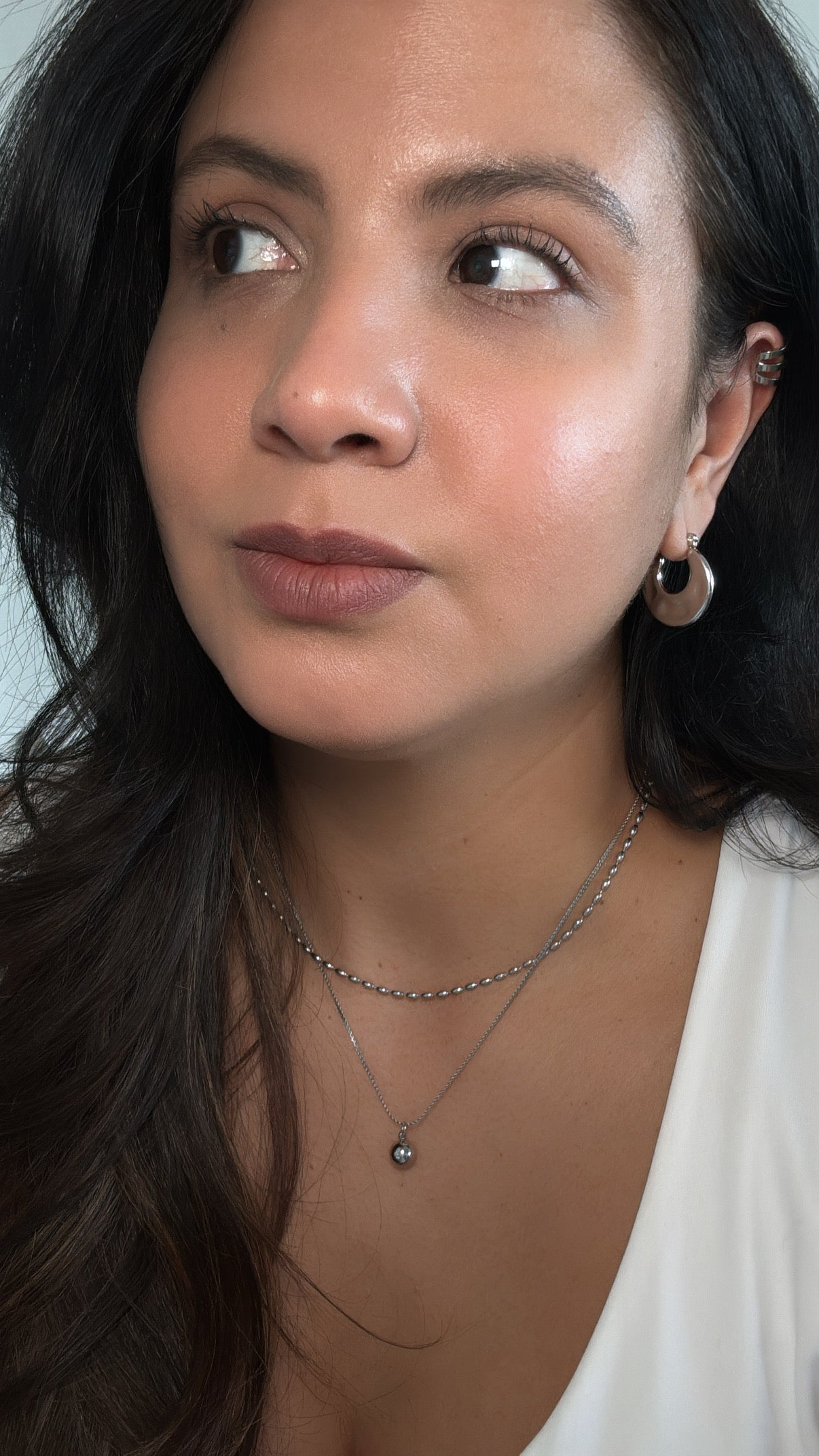 Silver Layer Ball Pendant Necklace