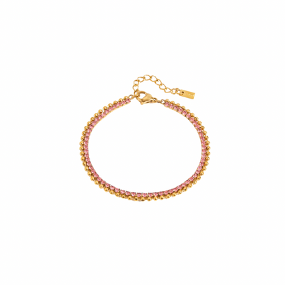 Pink Zirconia Double Layer Bracelet