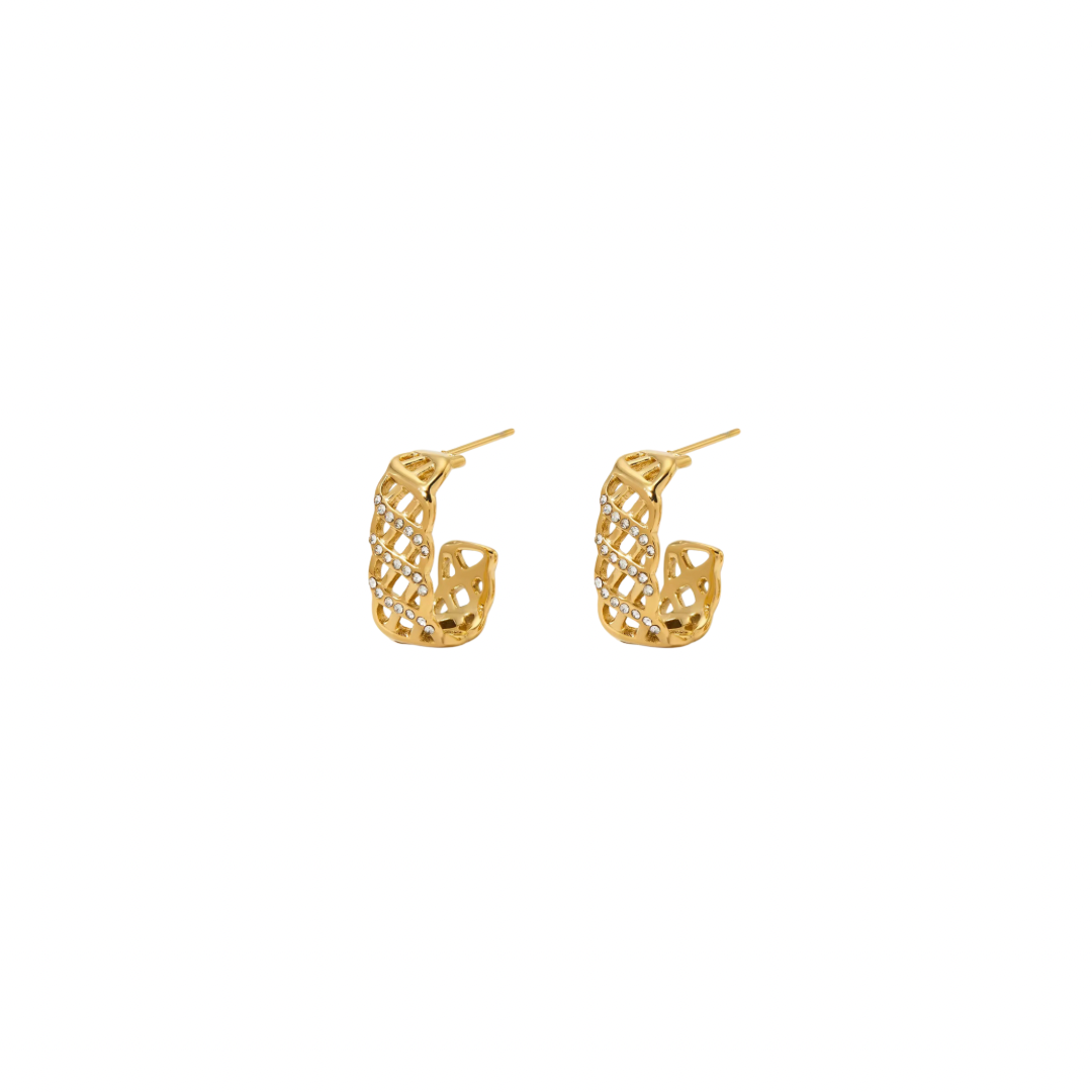 Zirconias C Hoop Earrings