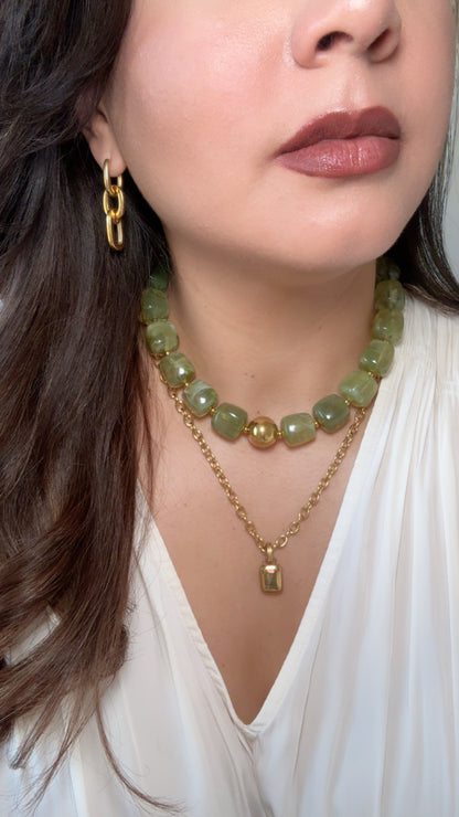 Rectangular Pendant Chain Necklace