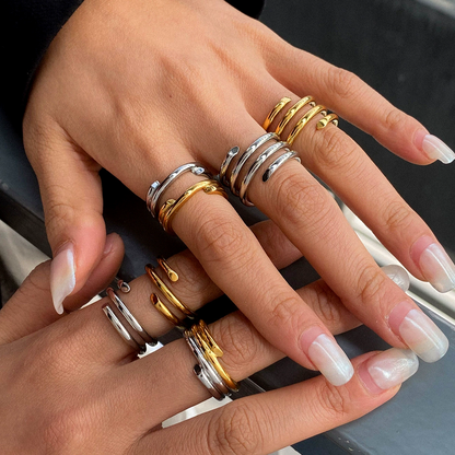 Silver Spiral Band Ring