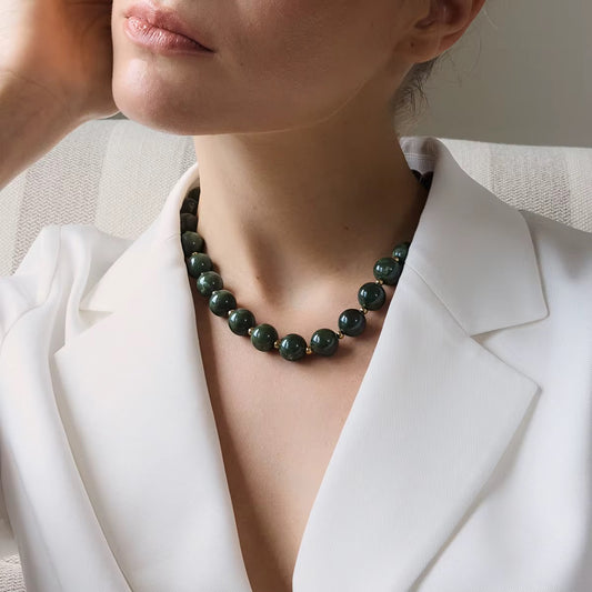 Green Resin Balls Trendy Necklace
