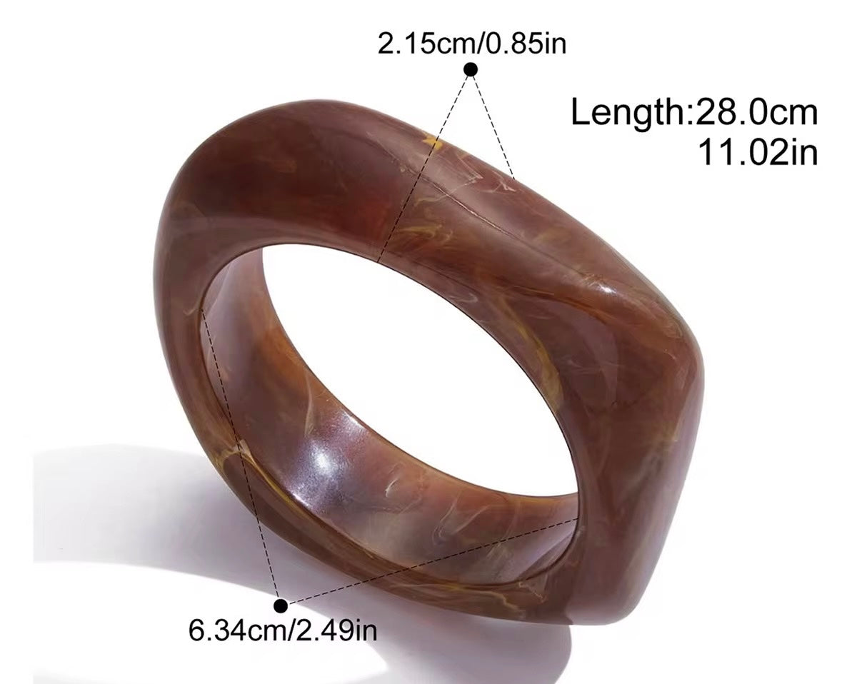 Resin Amber Wide Bangle
