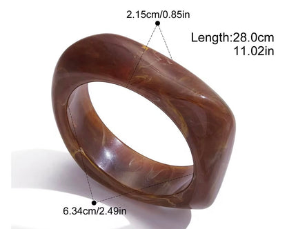 Resin Amber Wide Bangle